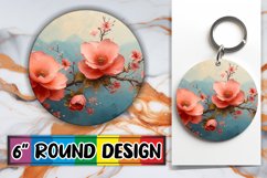 Vibrant Blossom Pattern Keychain &amp; Coaster Assortment Product Image 1
