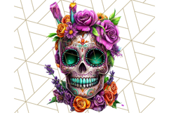 Bright Sugar Skull PNG Clipart, Halloween Colorful Skull Png Product Image 4