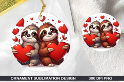 Sloths Stained Glass Ornament PNG, Digital Download File Product Image 1