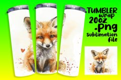 Tumbler Wrap with Heart and Love-themed Watercolor Animals Product Image 1