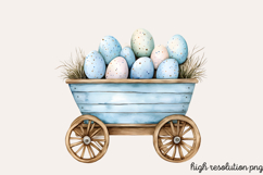 Baby Blue Easter Watercolor Clipart PNG Product Image 1