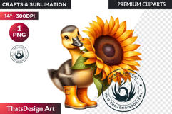 Cute Autumn Animals &amp; Sunflowers - Thanksgiving Clipart Product Image 1