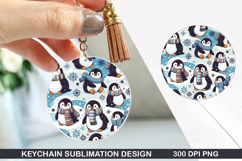 Penguin Keychain Sublimation - Christmas Keychain PNG Product Image 1