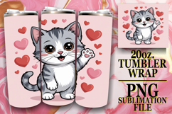 PRESENT OF ADVENTURE 20oz TUMBLER WRAP, Valentines Cat Product Image 1