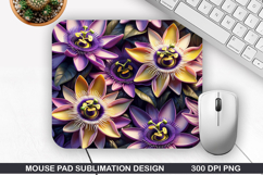 3D Flowers Mouse Pad Sublimation, Flowers Mouse Pad PNG Product Image 1
