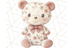 Pink Floral Stuffed Animal Clipart PNG, Cute Stuffed Animals Product Image 4