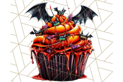 Halloween Cupcake PNG Clipart with Witch Hats and Ghosts Product Image 4