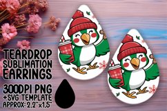 Bold Teardrop Earrings Sublimation Art , Christmas Product Image 1