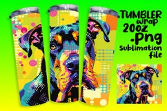 Lively Abstract Dog Tumbler Wrap 20oz Design Product Image 1