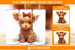 3D Highland Cow Tumbler Designs, Sublimation Wrap Product Image 1
