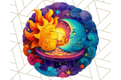 Whimsical Celestial Moon and Stars Clipart Constellation Png Product Image 4