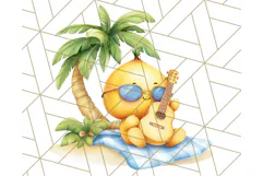 Tropical Tiki Friends PNG Clipart, Cute Summer Art Product Image 4