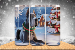 Winter Dog Christmas Snowflake PNG, Icy Tree 20oz Tumbler wr Product Image 1