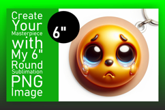 Chic Round Design Keychain PNG , 3D Emoji Product Image 1