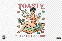 Funny Vintage Summer Beach Girl Clipart Product Image 1