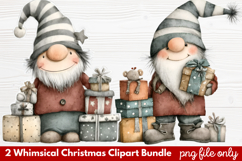 2 Whimsical Christmas Clipart | Cute Festive Holiday PNG Product Image 1