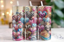 Hearts Valentine's Day Tumbler Wrap Sublimation Product Image 1