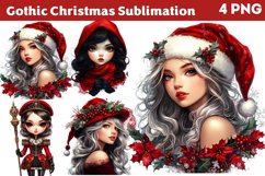 Gothic Christmas Sublimation clipart PNG Product Image 1