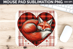Watercolor Foxes Mouse Pad Sublimation - Valentines PNG Product Image 1
