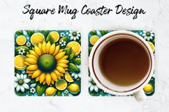 Lemon Mug coaster | Coaster | Sublimation Design Product Image 1