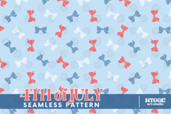 American 4th of July Patriotic Coquette Bow Seamless Pattern Product Image 1