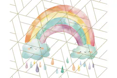 Watercolor Dinosaur and Rainbow PNG Clipart, Baby Nursery Product Image 4