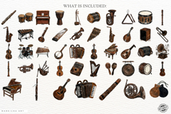 Antique Music Instruments Clipart Product Image 4