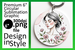 Charming Keychain Round Design PNG , Beauty Woman Product Image 1