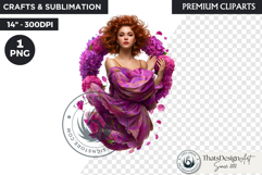 Royal Hydrangea Guardian Fantasy Warrior Floral Graphic Product Image 1