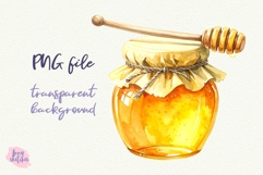 Honey Jar Clipart PNG Sublimation Fall Baking Clipart Product Image 1