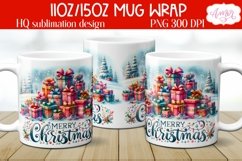 Merry Christmas mug wrap PNG Sublimation, 11oz and 15oz Product Image 2