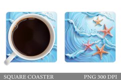 Starfish Coaster Sublimation. Starfish Coaster Design Product Image 1