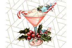 Vintage Glamorous Christmas Party Clipart PNG, Holiday Png Product Image 4