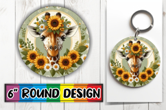 Blissful Round Ornaments Design PNG, Giraffe Product Image 1