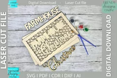 Welcome to our haunted Farmhouse sign Glowforge laser svg Product Image 3