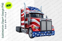 Patriotic American Truck Clipart Png Illustration Product Image 1