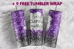 Every Girl Matter Purple Silver Glitter 20 oz tumbler design Product Image 1