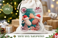 Cartoon Christmas Moose Santa Sack, Christmas Gift Bag Product Image 1