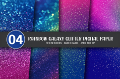 Rainbow Galaxy Glitter Digital Paper Product Image 1