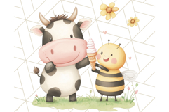 Spring Animal Ice Cream Clipart, Cute Pastel Animal PNG Product Image 4