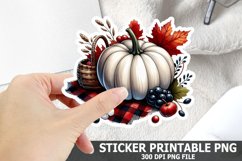 Halloween Pumpkin Sticker| Halloween Sticker PNG Design Product Image 1