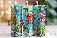 Christmas Turtle Tumbler Wrap | Christmas | Sublimation Product Image 1