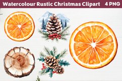 Watercolour Rustic Christmas Clipart PNG Product Image 1