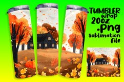 Autumn Watercolor Tumbler | 20oz Wrap Sublimation Design Product Image 1