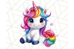 Rainbow Unicorn and Fairy Clipart Cute Fantasy PNG Product Image 5