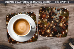 Christmas Coaster Sublimation, Christmas Coaster PNG Design Product Image 1