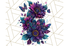 Sunflower and Butterfly PNG Clipart, Bright Jewel Tones Png Product Image 4