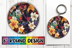 Stylish Flower Car Coaster Sublimation Product Image 1