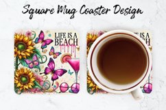 Life is a Beach Mug coaster | Coaster | Sublimation Design Product Image 1