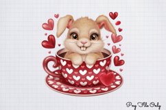 Valentines Day Bunny Cups Clipart PNG Product Image 1